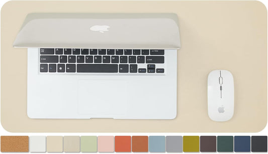 Compact Cork Desk Mat - Small Dual-Sided Desk Pad for Office and Home - Desk Organization and Accessories - Ideal for Large Mouse Pad and Small Desk Mats on Top of Desks(Beige,23.6"x 11.8")
