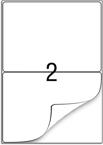 BESTEASY 1000 Round Corner Half Sheet Self Adhesive Shipping Labels for Laser and Ink Jet Printers, White Blank (500 Sheets, 1000 Labels)
