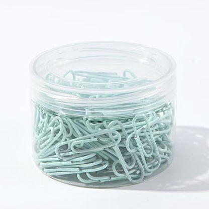 Macaron Colored Paper Clips, 1.1" Medium Paper Clip（28mm, 600pcs Paperclips for Office Supplies and Organization (Cyan)