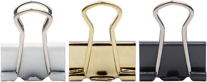 JAM PAPER Colorful Binder Clips Assortment - Extra Small - 3/5 Inch (15 mm) - Assorted Business Colors - 90 Binderclips/Pack