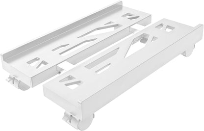 Adjustable Mobile CPU Stand, Ventilated Computer Tower Stand with 4 Caster Wheels Fits Most PC Tower, Under Desk CPU Holder PC Floor Cart Computer Riser for Gamers and Students (White)