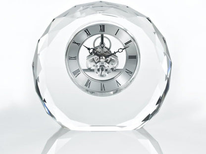 Baudville Engraved Clock Trophy - Executive Crystal - Round Shape