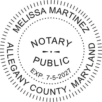 MaxMark Round Notary Pre-Inked Stamp for State of Maryland