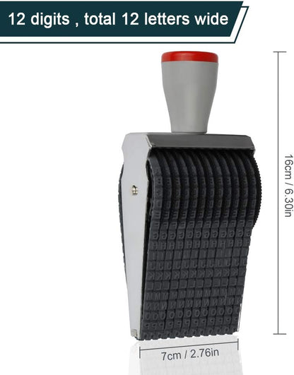 12 Digits Roller Stamp Personalized English Alphabet Number Symbol Rolling Wheel Stamp Multi-Function DIY Scrapbooking Roller Stationery