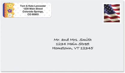 Colorful Images Frosting Flowers Rolled Personalized Return Address Mailing Labels with Dispenser, Customize with Name & Shipping Address, 500 ¾” x 2½” Self Adhesive, Easy Peel Label Roll