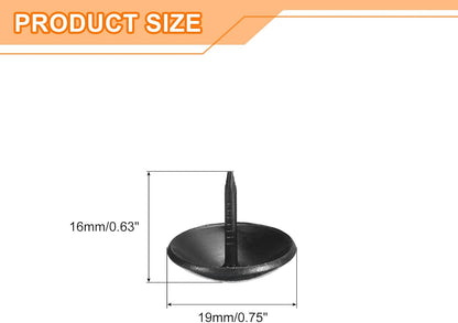 uxcell Upholstery Tacks Nail Pins Furniture, 50Pcs 19x16mm Thumb Tack Pins Assortment Kit Carbon Steel for Home Sofa DIY Decorative Nail Heads Nails, Black