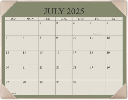 Desk Calendar 2025-2026 with Desktop Mat, 18 Month Small Desk Pad Calendar from July 2025 to December 2026, 8.5" x 11" Desk Pad Calendar 2025-2026 for Home, School Office, Beige