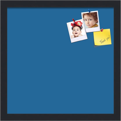 PinPix 15x15 Inch Cork Bulletin Board. This Decorative Framed Pin Board Comes with Navy Pastel Design and a Satin Black Frame. Ideal for Home Office Decor or Message Board (PinPix-1811)