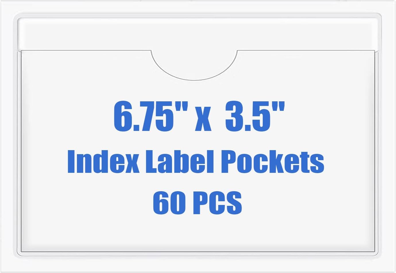 Origin-Joy 60 PCS Self Adhesive Index Card Pockets with Top Open, Clear Plastic Label Holder for Cards of Note, Library and Business, Adhesive Label Pockets & Card Holder (6.75 x 3.5 inch)