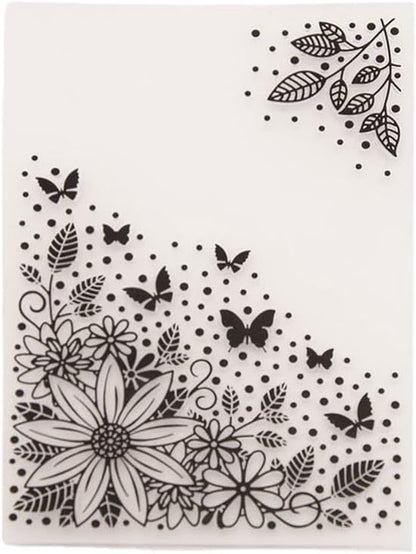 NZJ 3D Christmas Flower Summer Frame Butterfly Plastic Embossing Folders for Card Making Scrapbooking and Other Paper Crafts (Flower) (Butterfly)