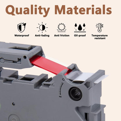 Hehua 18mm 0.7 Red on White Laminated Tape Compatible for Brother Label Maker Tape TZe-242 TZe242 TZ-242 TZ242 for P Touch PT D400 D450 D600 D610 P710BT, 3/4'' x 26.2ft, 3 Pack