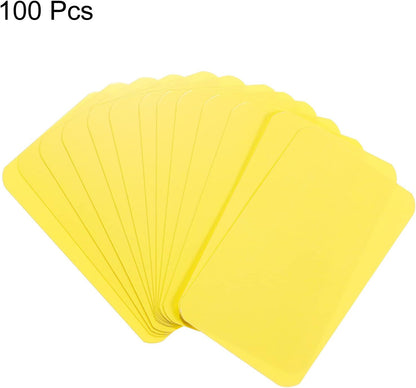 PATIKIL 3.5" x 2" Blank Paper Business Cards, 100 Pack Small Index Flash Cards Words Message Note Card Mini Paper Tags for DIY Gift Craft Scrapbooking, Yellow