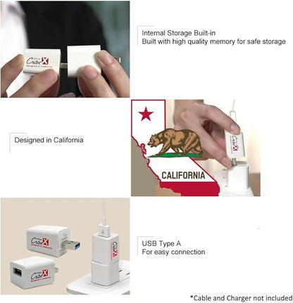 iXflash Cube 512GB Photo Storage Device Apple MFi Certified USB Type A for iPhone & iPad, Auto Backup Photos & Videos