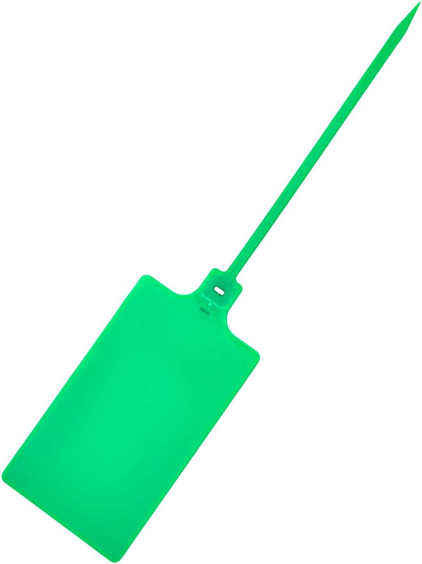 Blank Waterproof Plastic Tags Marker Ties Large Labeling Tags 2.28"×3.94" Green 100 pcs per Bag