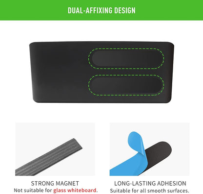 LOUKin Magnetic and Adhesive Marker Holder, Dry Erase Accessory Tray Set (Includes 1 Eraser, 1 Cleaner, 2 Dry Erase Markers and 6 Magnets), Ideal for Office, School or Home Use.