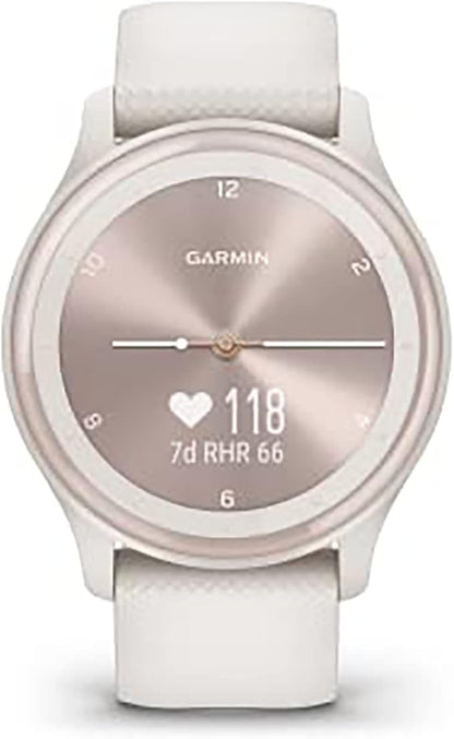 Garmin G010-N2566-01 Vivomove Sport 40mm Touchscreen Hybrid Health and Wellness Smartwatch, Ivory - Certified (Renewed)