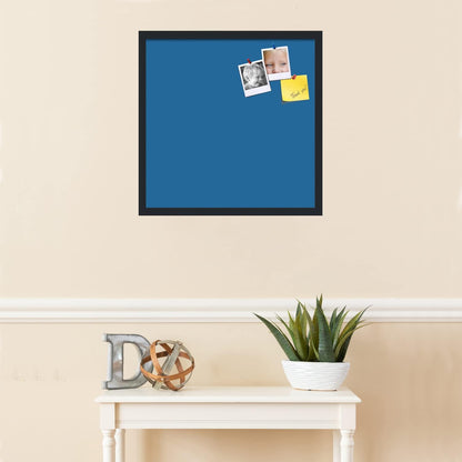 PinPix 22x22 Inch Cork Bulletin Board. This Decorative Framed Pin Board Comes with Navy Pastel Design and a Satin Black Frame. Ideal for Home Office Decor or Message Board (PinPix-1811)