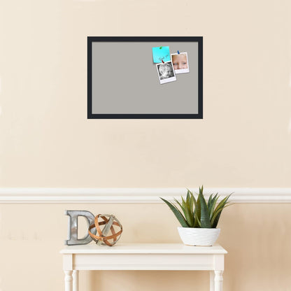 PinPix 22x15 Inch Cork Bulletin Board. This Decorative Framed Pin Board Comes with Dark Stone Design and a Satin Black Frame. Ideal for Home Office Decor or Message Board (PinPix-1808)