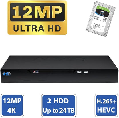GW Security 16 Channel NVR UltraHD 4K Face Recognition NDAA & TAA Compliant Security Camera System with 16 x 8MP @25FPS Outdoor 2.7-13.5mm Motorized Zoom PoE Dome Cameras, 10 Smart AI Functions