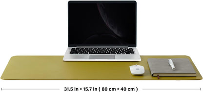 Cork Desk Mat - Dual-Sided Desk Pad for Office and Home - Desk Organization and Accessories - Ideal for Large Mouse Pad and Desk Mats on Top of Desks(Olive Green,80cmx 40cm)