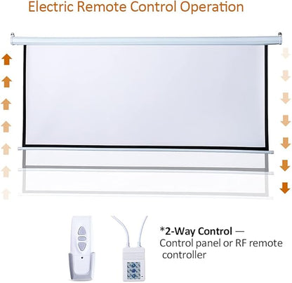 Auto Motorized Projector Screen with Remote Control, 120 inch, 4:3 Aspect Ratio, Wall/Ceiling Mounted Electric Movie Screen Wrinkle-Free, Great for Home Office Theater TV, Silver