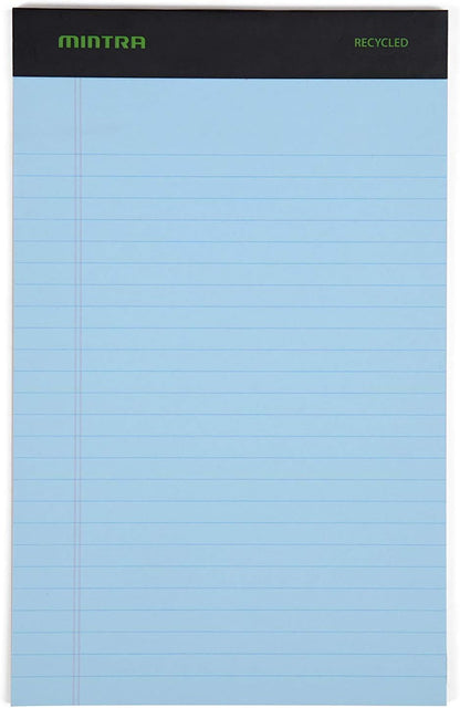 Mintra Office Legal Pads, ((Basic 6pk - (Pastel Set #3), 5in x 8in, Narrow Ruled)) - Includes 2 Blue Writing Pads, 2 Pink Writing Pads and 2 Green Writing Pads