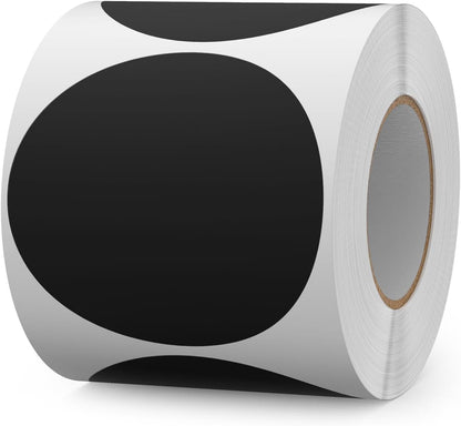 500 PCS Circle Dots Stickers 3 Inch Vinyl Black Round Labels Removable Waterproof Color Coding Floor Sticker Roll for Inventory Office Classroom Organize