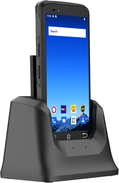 Rayoungtek Android Barcode Scanner 4+64GB Built-in Zebra SE4710 1D/2D/QR Barcode Scan Engine 4G Wireless PDA Enterprise Mobile Computer with Charging Dock for Warehouse & Logistics