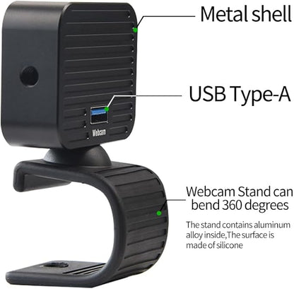 MOKOSE 4K Webcam for PC, Computer Camera with Microphone & Detachable Stand, 1/2.3" Sensor, Autofocus, Plug&Play, USB Streaming Camera for Gaming, Video Calling