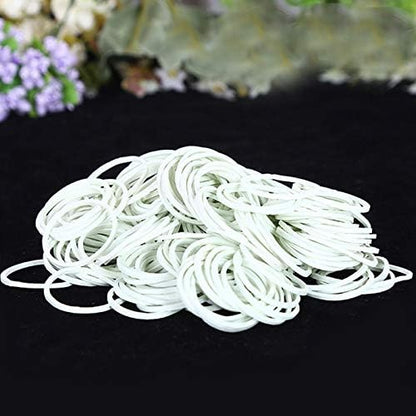 AMUU Rubber Bands 500pcs White about 1.2inch Small Rubber Bands 2.5-3cm rubber band for Office School Home Strong Elastic Band Loop Office Supplies