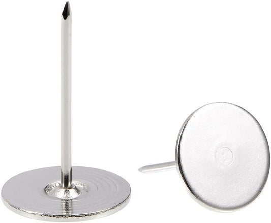 uxcell Upholstery Nails Tacks 19mmx30mm Flat Head Furniture Nails Silver Tone for Furniture Sofa Headboards, 50 Pcs