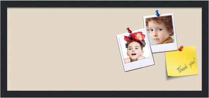 PinPix 28x12 Inch Cork Bulletin Board. This Decorative Framed Pin Board Comes with Desert Pastel Design and a Satin Black Frame. Ideal for Home Office Decor or Message Board (PinPix-1815)