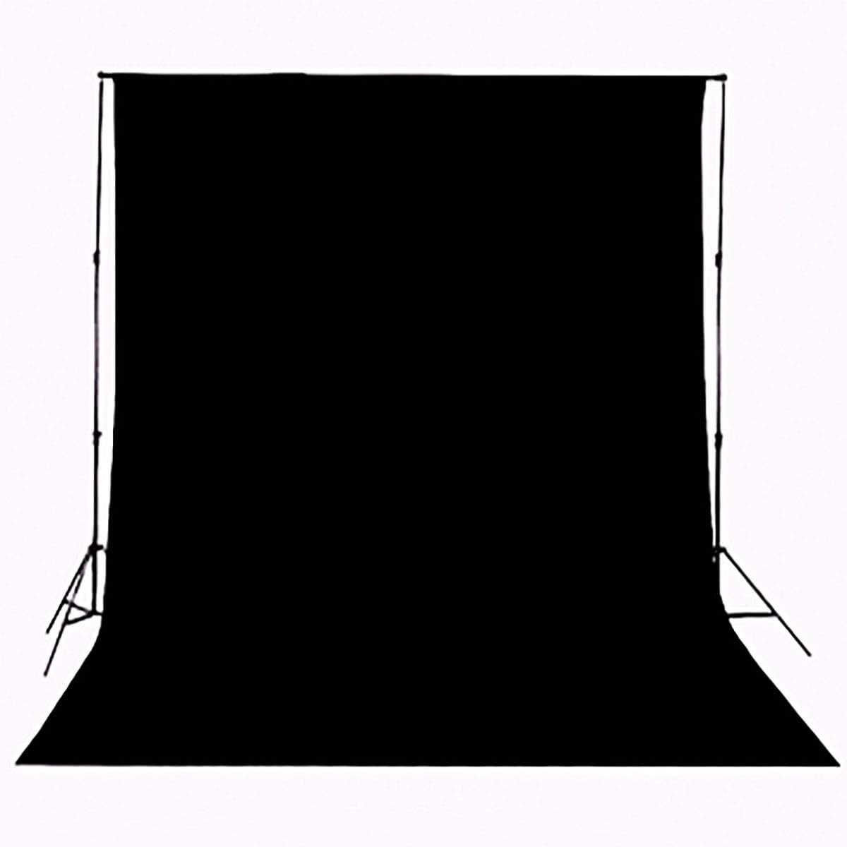 Background Solid Black Backdrop Muslin Portrait Background Screen for Photo Backdrop Video Photography Studio(6x9ft, Black)
