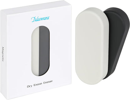 Ddaowanx Dry Erase Erasers, Magnetic Whiteboard Eraser Classroom Must Haves for Students Teachers, School Supplies (2 Pack, Black+White)