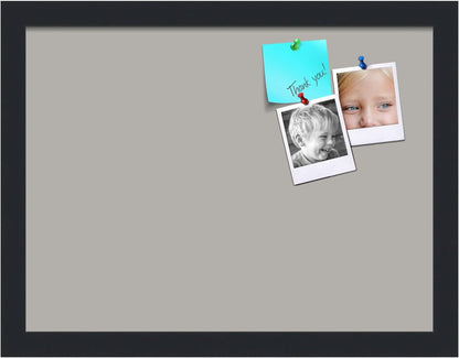 PinPix 16x12 Inch Cork Bulletin Board. This Decorative Framed Pin Board Comes with Dark Stone Design and a Satin Black Frame. Ideal for Home Office Decor or Message Board (PinPix-1808)