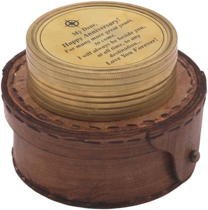 to My Husband I Love You, Brass Compass Engraved Gifts for Men, Bronze for Men, Romantic Gifts for Him/Her, Keepsake Gifts for Husband, 5th/25th 50th Wedding Ideas