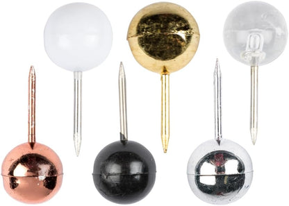 JAM PAPER Colorful Push Pins - Round Head Map Thumb Tacks - Assorted Business Colors - 600/Pack