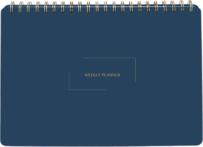 Undated Weekly Planner | 8.25” x 11.75” Work To-Do Notebook | ADHD Academic Organizer | Multi-Layout | Men and Women Planner | College Supplies | Navy | Landscape Layout