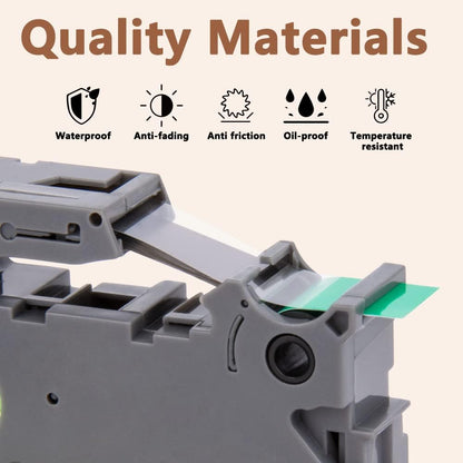 Hehua Tze Tz Tape 12mm 0.47 Laminated Green Compatible for Brother P-Touch TZe-731 TZe731 TZ-731 TZ731 Tape for Ptouch PT D210 D200 D220 D610, 1/2'' x 26.2ft Black on Green, 3 Pack