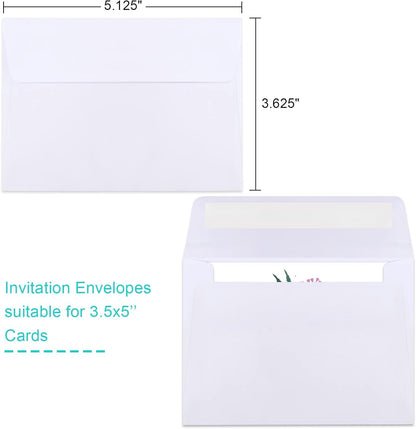 90 Packs A1 Envelopes, 3.5x5" Envelopes White, Small Envelopes RSVP Envelopes, Envelopes Self Seal for Weddings, Photos, Postcards, Greeting Cards, Mailing