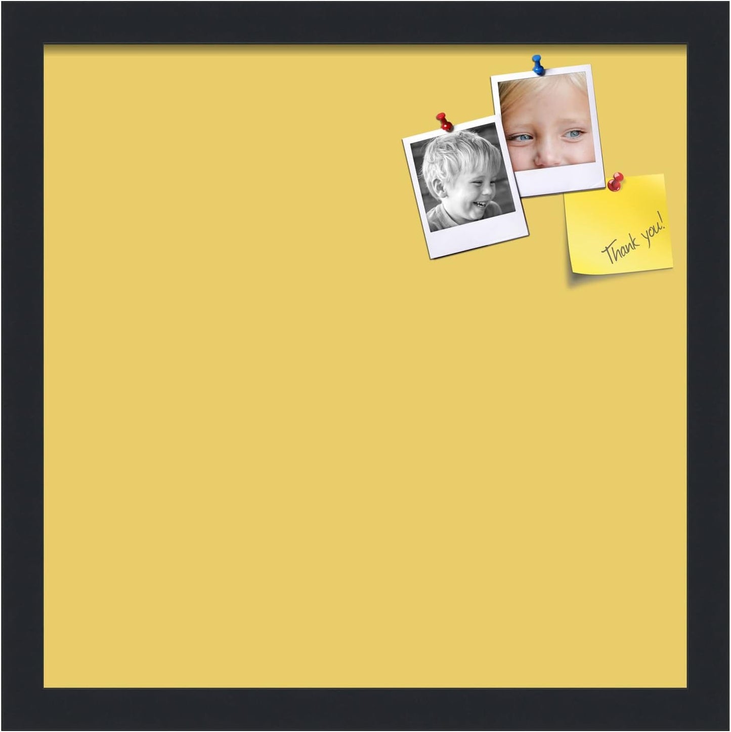 PinPix 15x15 Inch Cork Bulletin Board. This Decorative Framed Pin Board Comes with Honey Pastel Design and a Satin Black Frame. Ideal for Home Office Decor or Message Board (PinPix-1810)