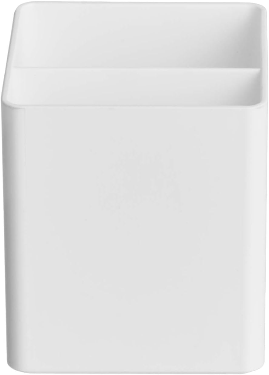Amazon Basics Plastic Desk Organizer - Pen Cup Holds Pens/Pencils, White