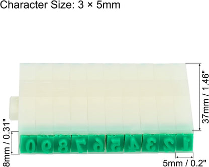 PATIKIL Detachable Number Stamp, 5mm Plastic 9 Digits Font Size 5 Numeral 0-9 Combination Set for Card Tag Scrapbook Craft Making Teaching
