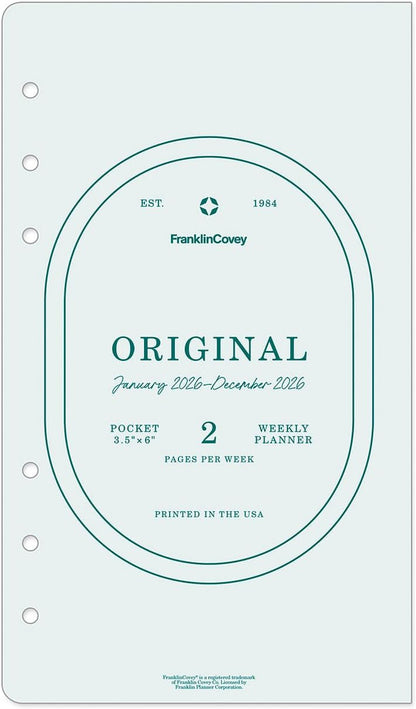 FranklinCovey - Original Weekly Ring-Bound Planner (Jan 2026 - Dec 2026, Pocket)
