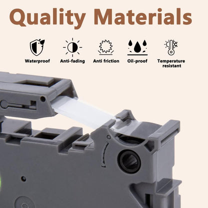 Hehua Tze Tz 18mm 0.7 Laminated Black Tape Compatible for Brother P-Touch TZe-345 TZe345 TZ-345 TZ345 Label for Ptouch PT D400 D600 D610 P710bt, 3/4'' x 26.2ft White on Black, 3 Pack