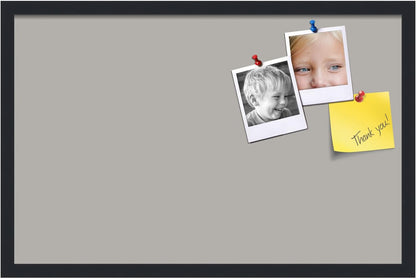 PinPix 28x18 Inch Cork Bulletin Board. This Decorative Framed Pin Board Comes with Dark Stone Design and a Satin Black Frame. Ideal for Home Office Decor or Message Board (PinPix-1808)