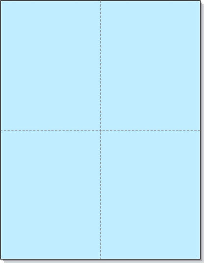 NextDayLabels - 8-1/2" x 11" Laser/Inkjet Postcards 4 Per Page, (4-1/4" x 5-1/2" Each Card | Blue, 200 Cards)