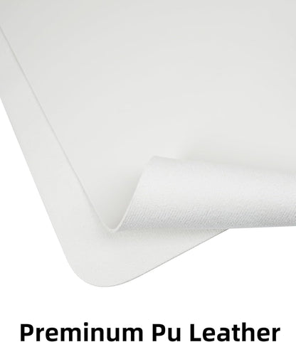 Large Desk Mat,55" x 17"Leather Desk Pad Protector,Large Mouse Pad,Office Desk Mat, Non-Slip PU Leather Desk Blotter, Laptop Desk Pad,Waterproof Desk Writing Pad for Office/Home/Decor(Ivory White)
