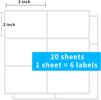 2×3 Inch Removable Blank Freezer Labels,Water/Oil/Tear Resistant/Ink Won't Smudge No Residue (120pcs,1 Bag)