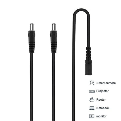 DC Power Splitter Security Camera Power Splitter 12V CCTV Power Cable (1 Female to 2 Male 5.5mm X 2.1mm, 5Pack)